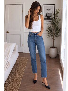 Levi’s Premium Wedgie Icon Fit Ankle Jeans 25 Salsa Step Big E $98